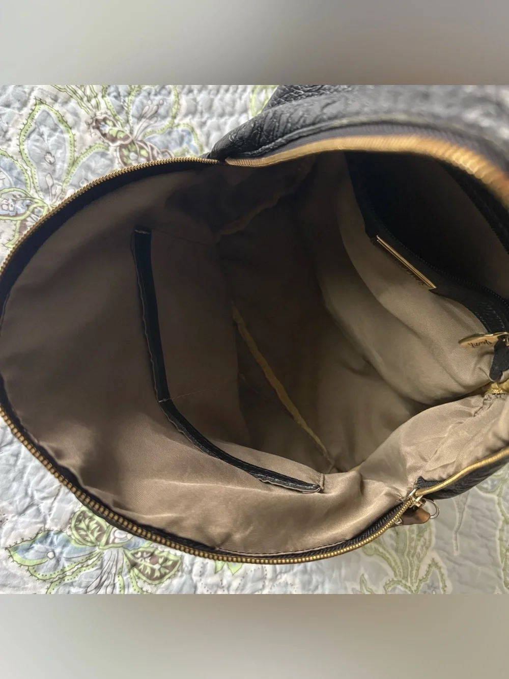 Valentina Black and Brown Genuine Leather Backpack